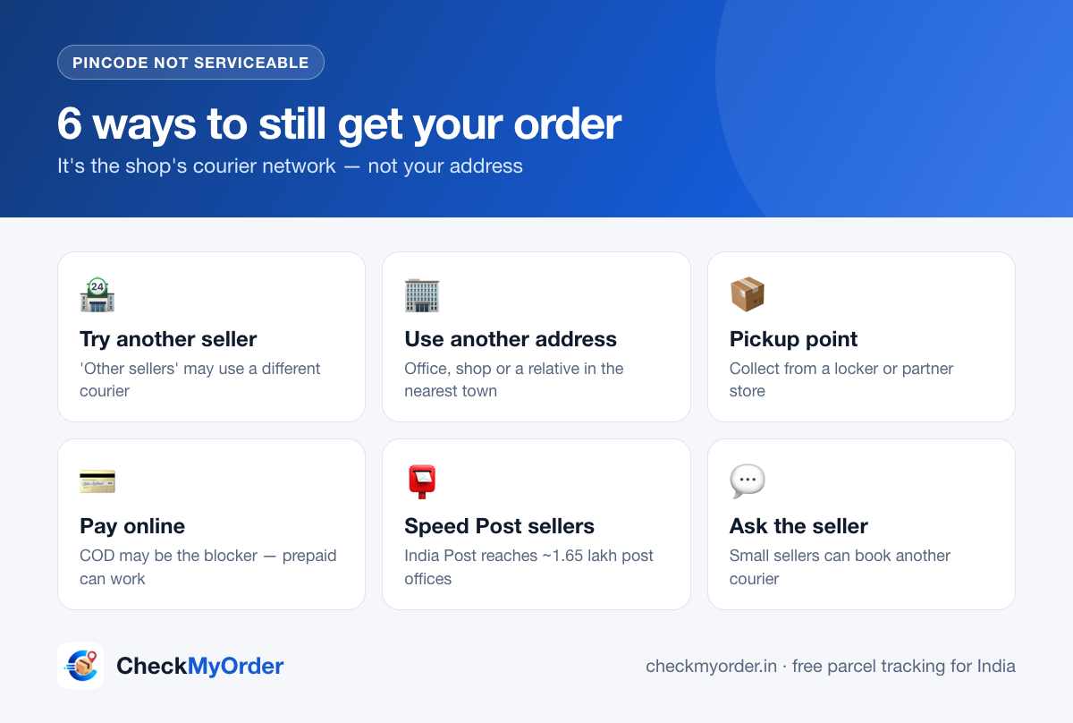 Pincode not serviceable: six ways to still get your order